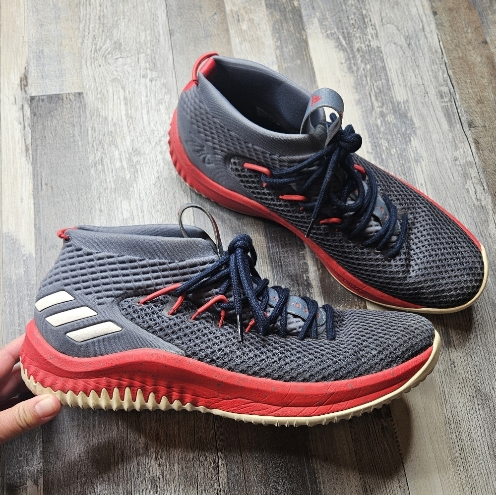 Adidas Men's 12 Sneakers Dame 4 Red and Grey CG6272